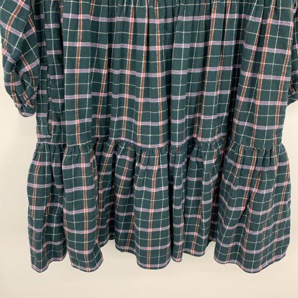 Madewell Dress Colette Flannel Plaid Mini V Neck Button Down - Picture 12 of 12